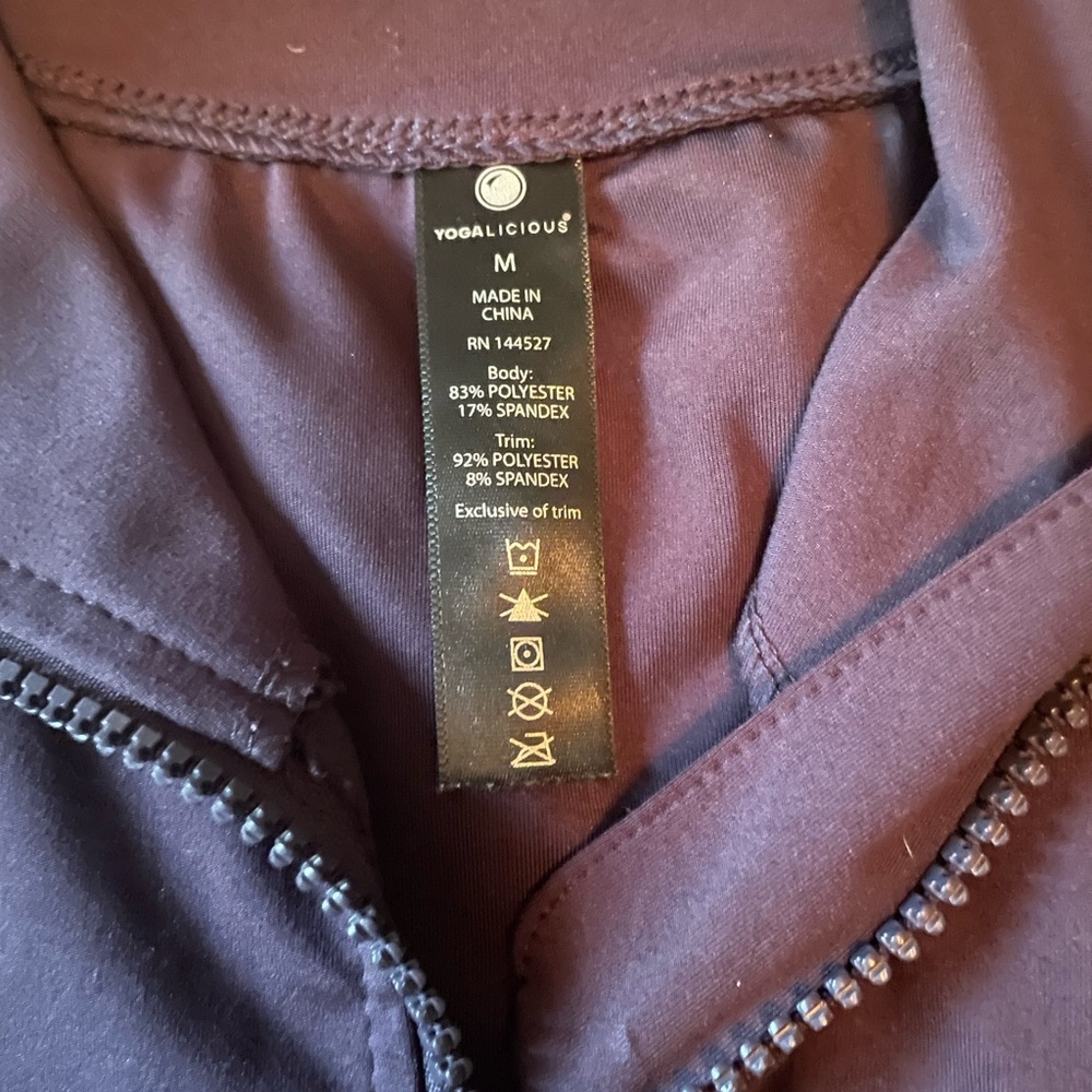 Navy Yogalicious Ultra Soft Yoga Zip Up in Medium